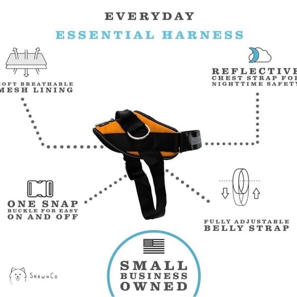 ShawnCo Essential Dog Harness, No-Pull, No Choke, Reflective, Adjustable Medium - Picture 4 of 8